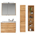 SPIEGELSCHRANK 80/70/20 cm  - Eichefarben/Silberfarben, KONVENTIONELL, Glas/Holz (80/70/20cm) - Linea Natura
