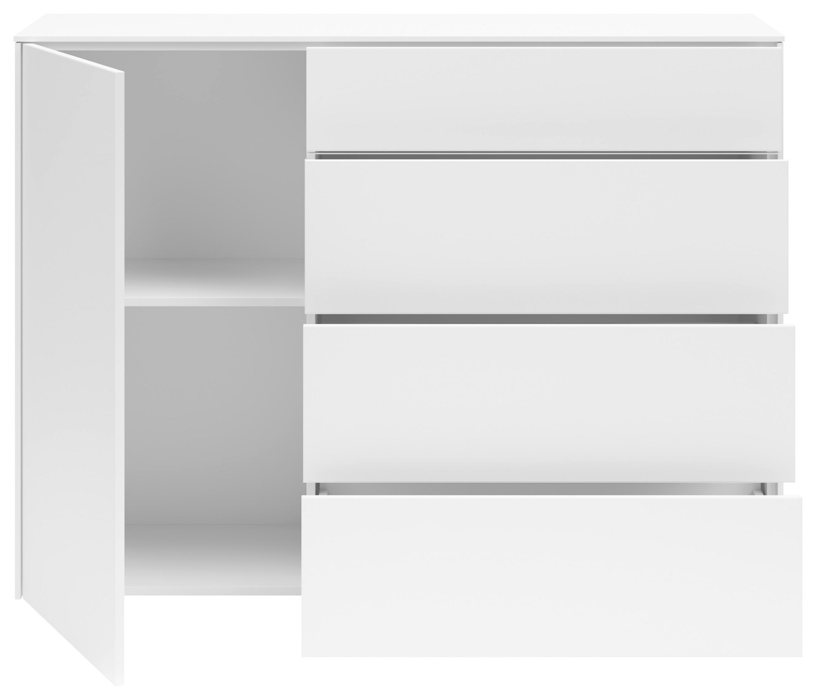 SIDEBOARD 131/97/42 cm  in Weiß  - Schwarz/Weiß, Design, Holzwerkstoff/Kunststoff (131/97/42cm) - SetOne by Musterring