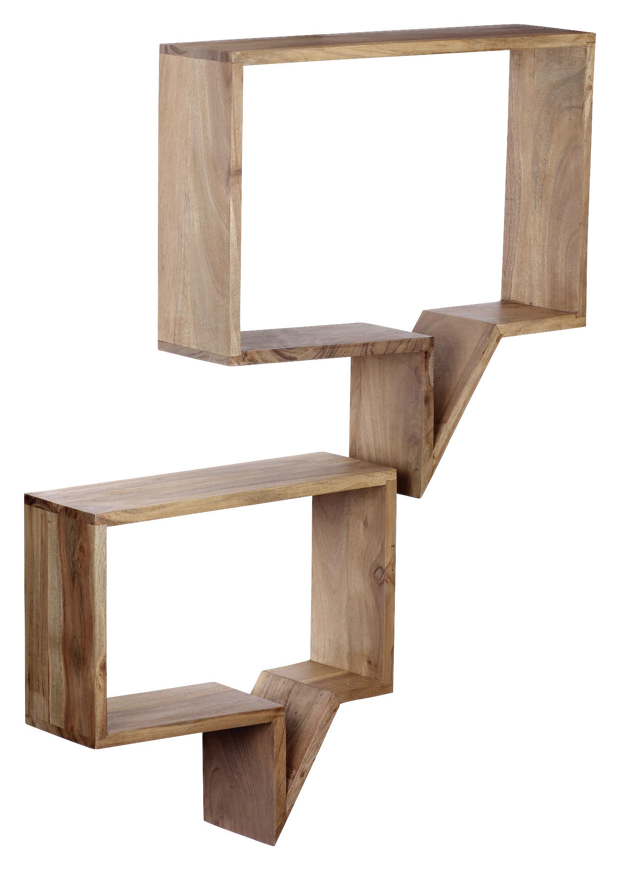 Wandregal "WL1.530" , Akazie massiv Akaziefarben - Akaziefarben, MODERN, Holz (50/49/13cm) - MID.YOU