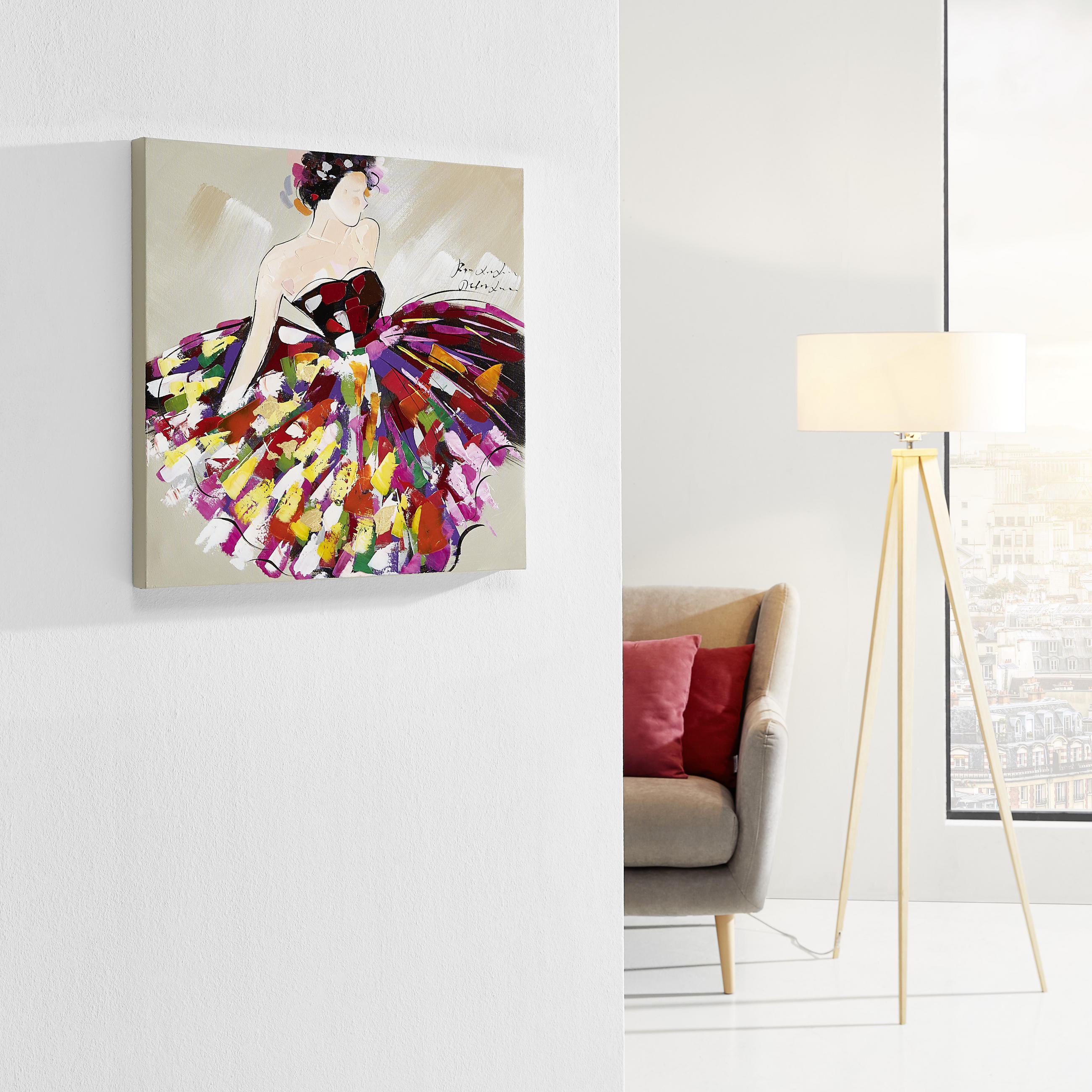 ULJENA SLIKA  60/60 cm       - višebojno, Lifestyle, drvo/tekstil (60/60cm) - Monee