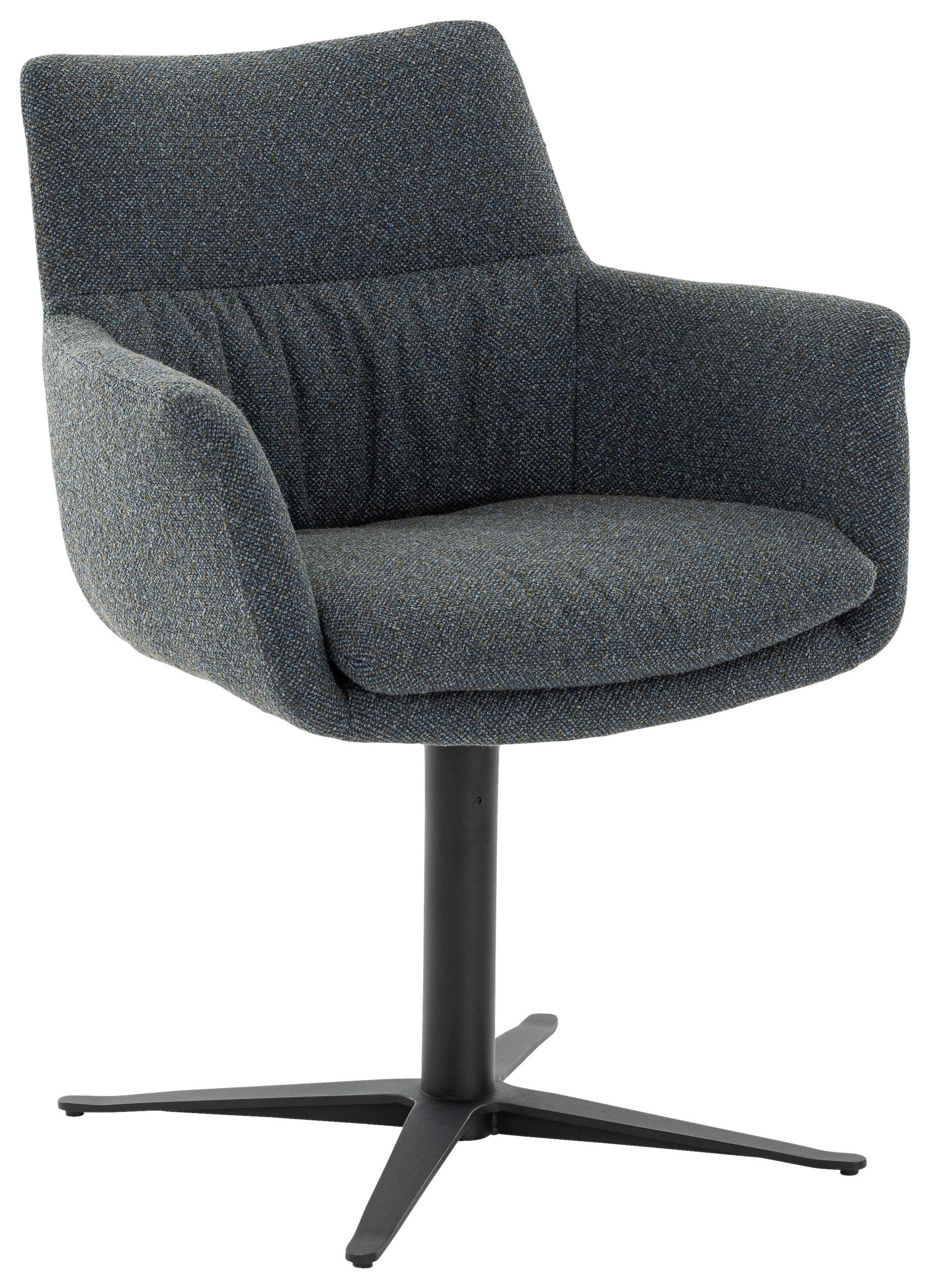 ARMLEHNSTUHL  in Eisen Webstoff  - Blau/Schwarz, Design, Textil/Metall (64/84/66cm) - Valdera