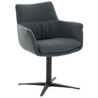 ARMLEHNSTUHL  in Eisen Webstoff  - Blau/Schwarz, Design, Textil/Metall (64/84/66cm) - Valdera