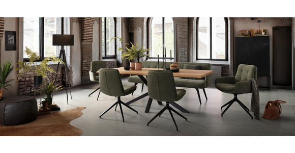 ESSTISCH in Holz 220/100/78 cm   - Eichefarben/Anthrazit, Design, Holz/Metall (220/100/78cm) - Johann Jakob