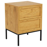 NACHTSCHRANK 46/61/40 cm  - Eichefarben/Schwarz, MODERN, Holzwerkstoff/Metall (46/61/40cm) - VanDerken