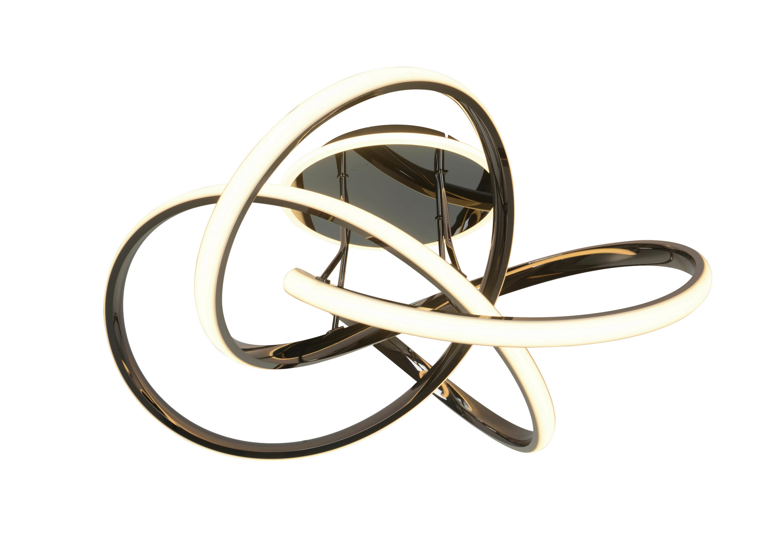 LED-DECKENLEUCHTE Bandol 65/34,5 cm   - Schwarzchrom, Design, Kunststoff/Metall (65/34,5cm)