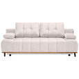 SCHLAFSOFA Clive in Webstoff Creme  - Creme/Schwarz, Design, Holz/Textil (206/77-87/102cm) - Novel