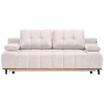 SCHLAFSOFA Clive in Webstoff Creme  - Creme/Schwarz, Design, Holz/Textil (206/77-87/102cm) - Novel