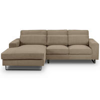 ECKSOFA BOLIVIA Beigebraun Cord  - Beige/Beigebraun, Basics, Textil/Metall (276/183cm) - MID.YOU