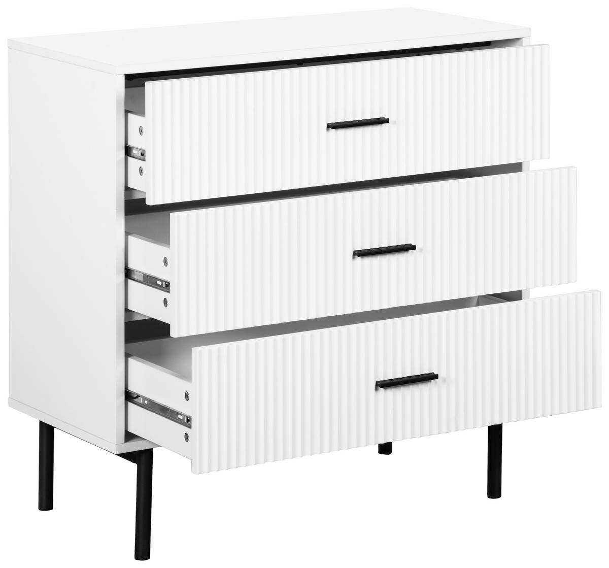 KOMODA, černá, bílá, 80/80/40 cm - bílá/černá, Design, kov/kompozitní dřevo (80/80/40cm) - MID.YOU