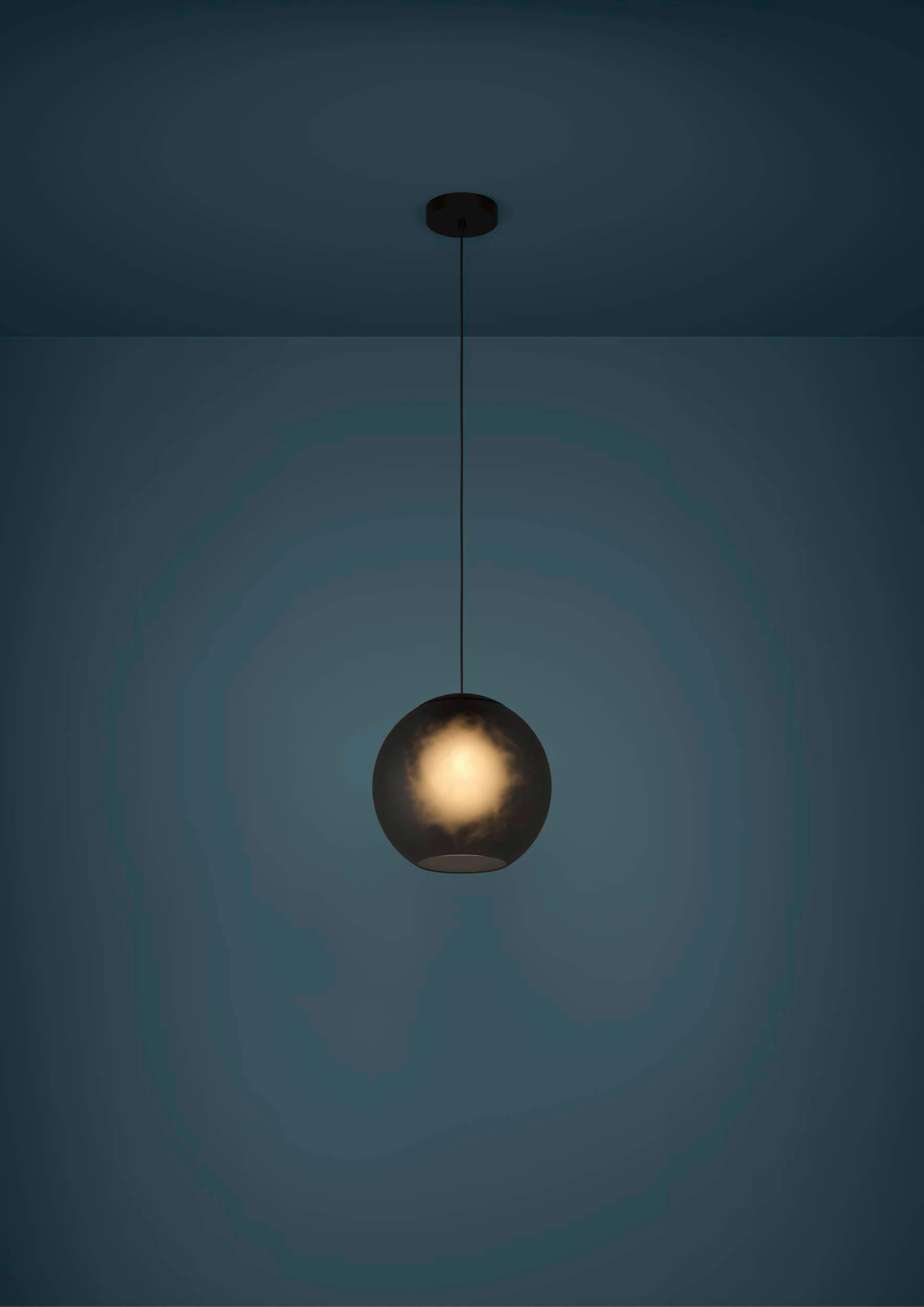 HÄNGELEUCHTE 30/150 cm  - Schwarz/Grau, Design, Glas/Metall (30/150cm)