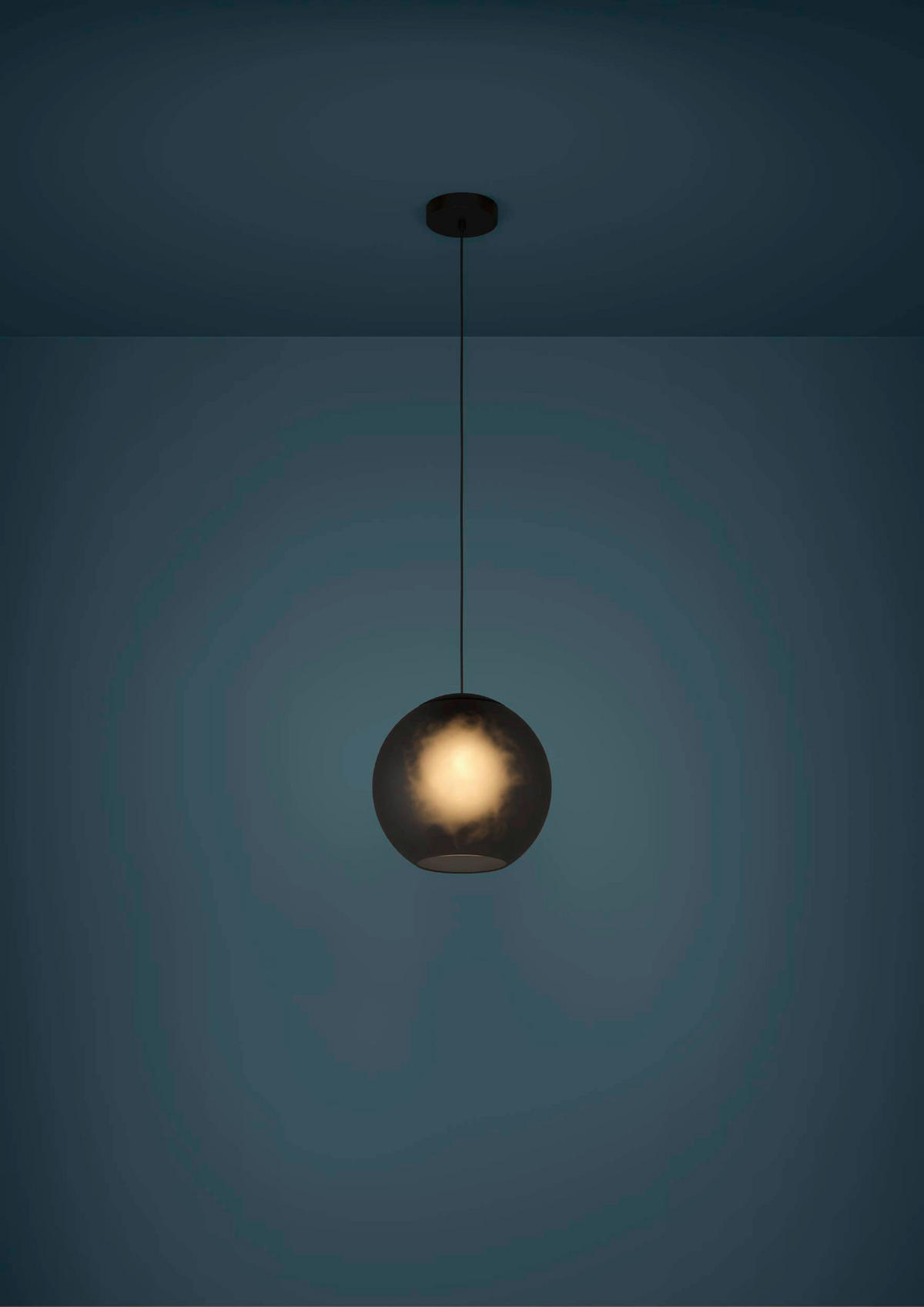 HÄNGELEUCHTE 30/150 cm  - Schwarz/Grau, Design, Glas/Metall (30/150cm)