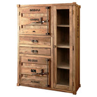 HIGHBOARD  in 110/150/45 cm  - Sheeshamfarben, KONVENTIONELL, Glas/Holz (110/150/45cm) - Livetastic