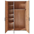 DREHTÜRENSCHRANK 3-türig Anthrazit, Eiche Artisan  - Anthrazit/Eiche Artisan, Design, Holzwerkstoff/Metall (136/210/61cm) - Venda