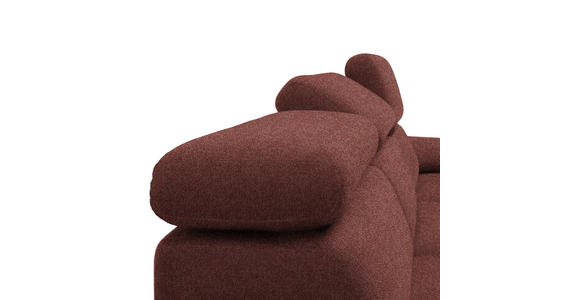 ECKSOFA in Velours Weinrot 187/295 cm - Weinrot/Schwarz, Design, Textil/Metall (187/295cm) - Novel