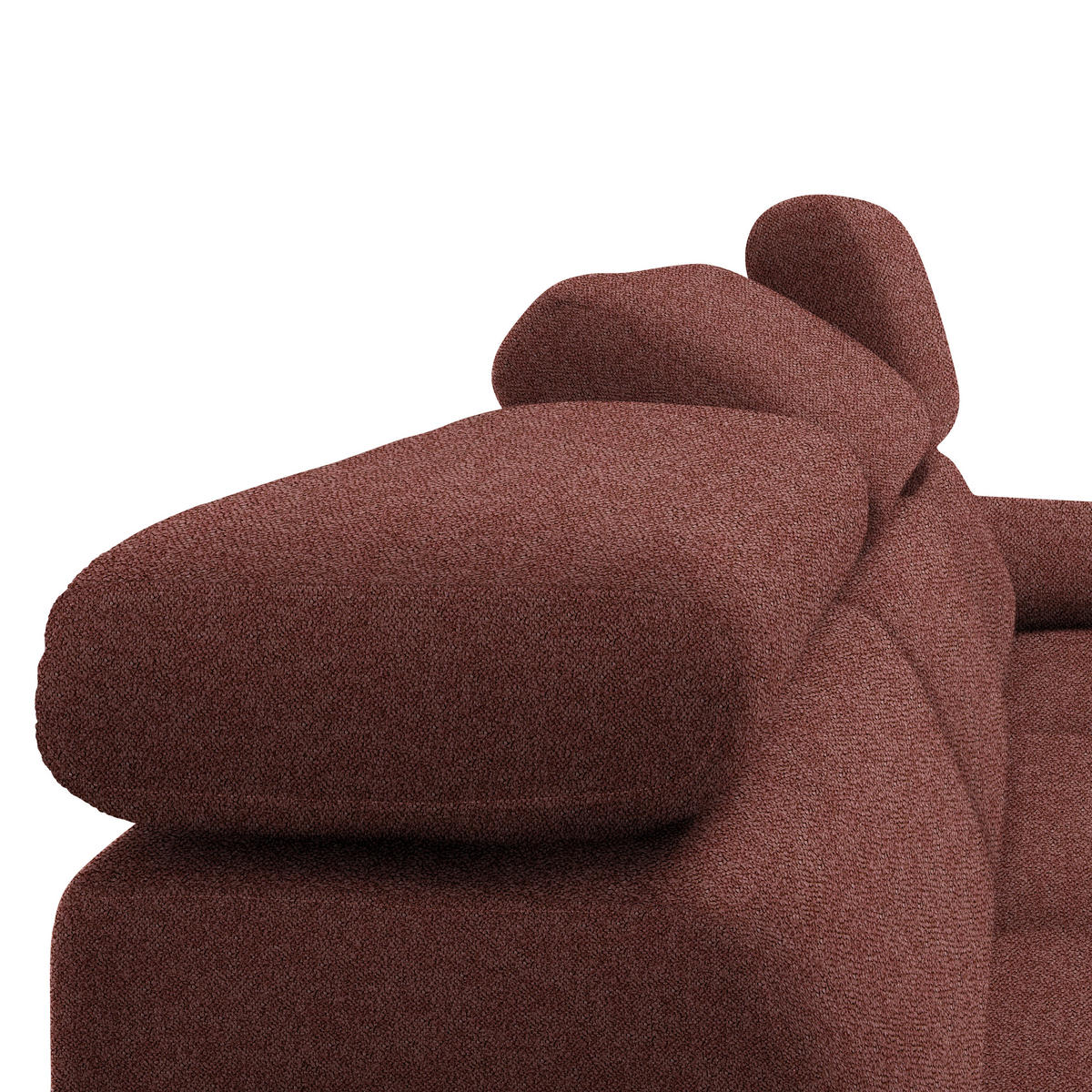 ECKSOFA in Velours Weinrot  - Weinrot/Schwarz, Design, Textil/Metall (187/295cm) - Novel