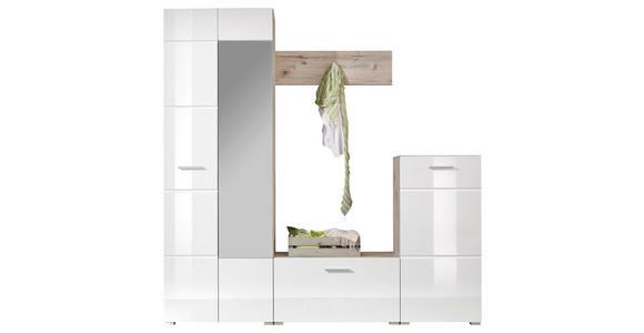 GARDEROBE 195/195/36 cm  - Eichefarben/Weiß, Design, Glas/Holzwerkstoff (195/195/36cm) - Xora