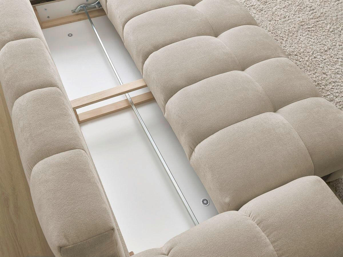 SCHLAFSOFA EVEREST  mit Rücken echt, Armteil links, Armteil rechts Struktur Taupe  - Taupe/Schwarz, MODERN, Kunststoff/Textil (278/115/90cm)