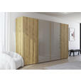 SCHWEBETÜRENSCHRANK 360/223/68 cm 4-türig Eichefarben, Fango  - Fango/Eichefarben, Design, Glas/Holz (360/223/68cm) - Novel