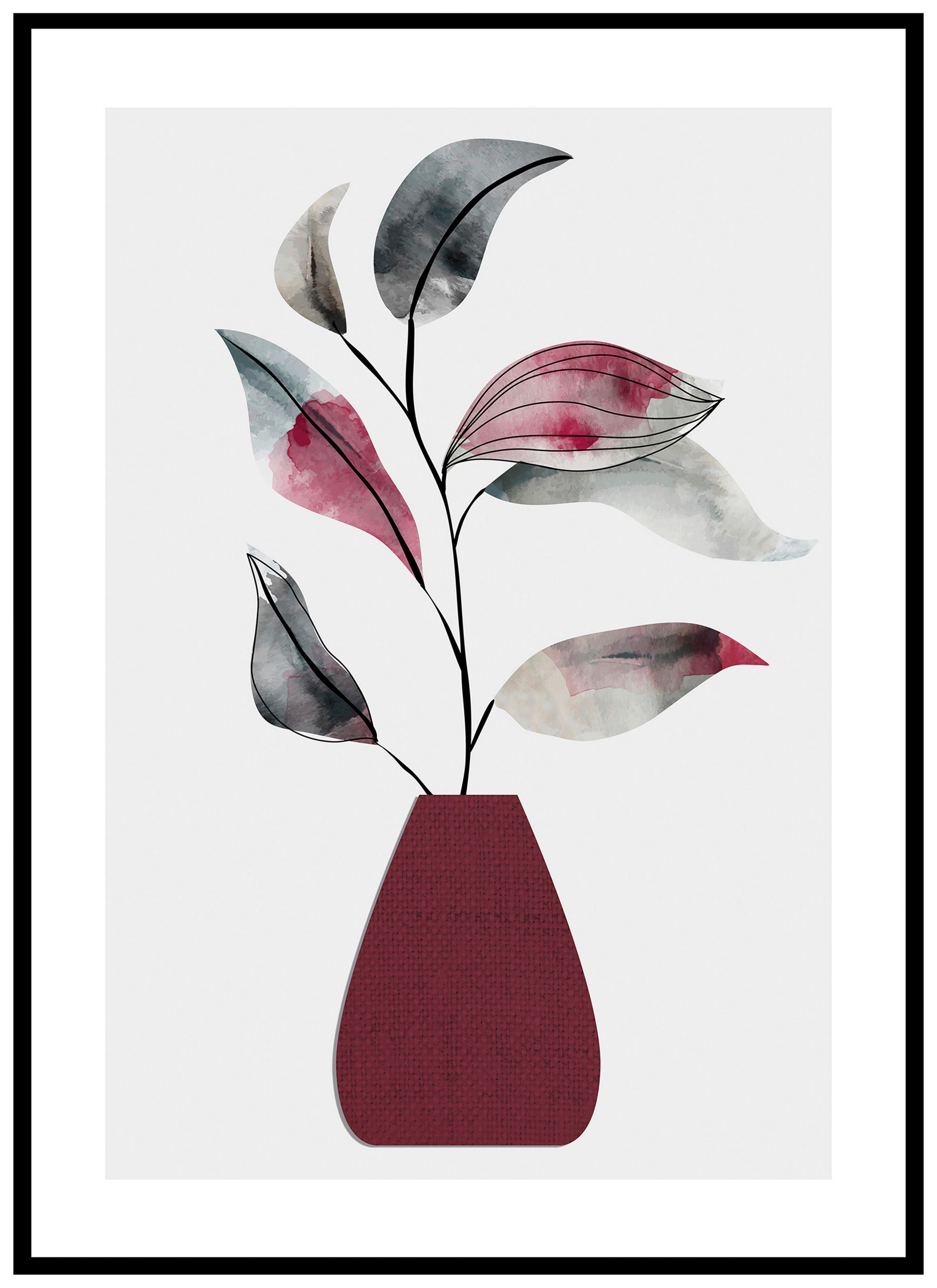 KUNSTDRUCK 50/70 cm  - Multicolor/Schwarz, KONVENTIONELL, Holzwerkstoff/Textil (50/70cm) - Monee