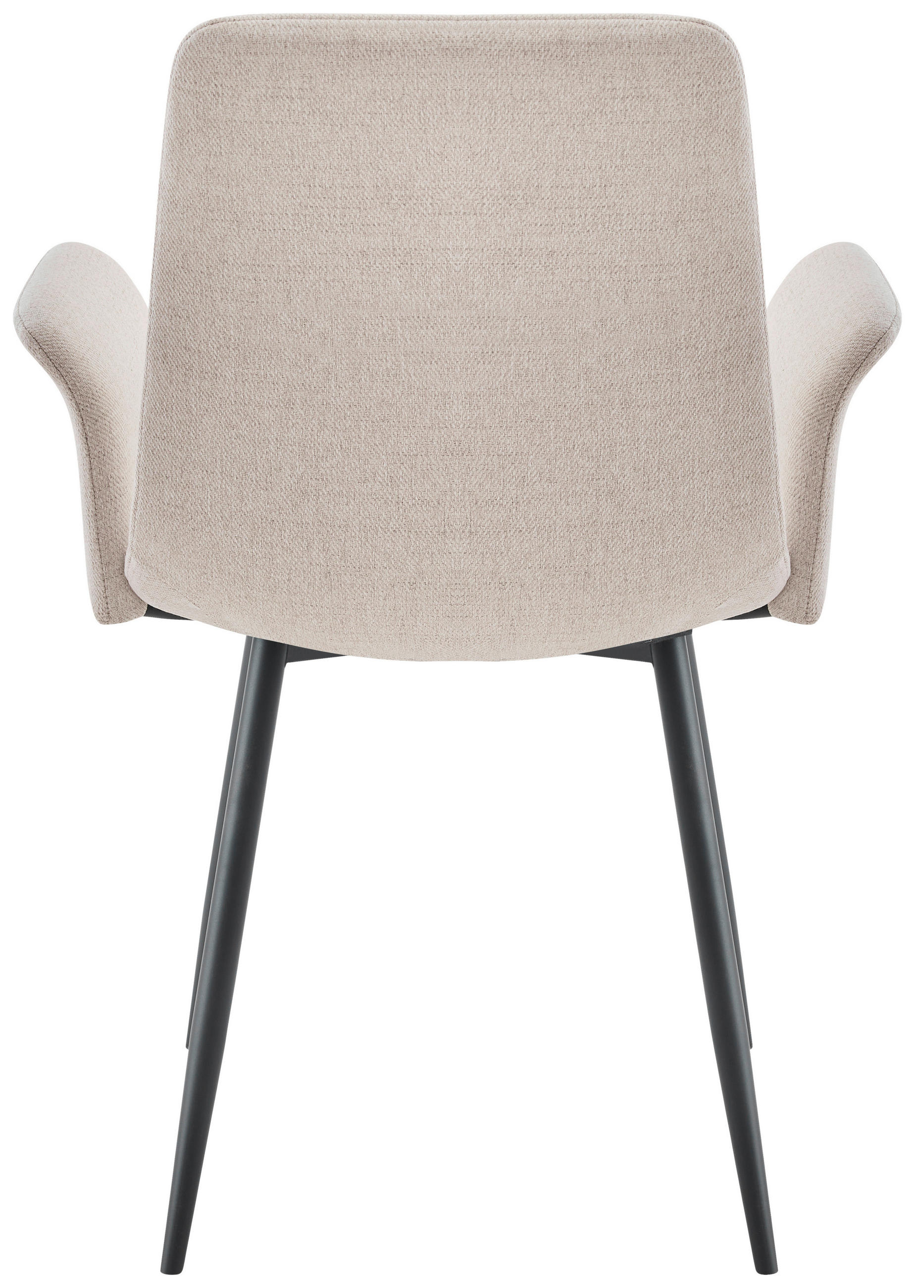ARMLEHNSTUHL  in Eisen Webstoff  - Beige/Schwarz, MODERN, Textil/Metall (59/87,5/54,5cm) - Stylife