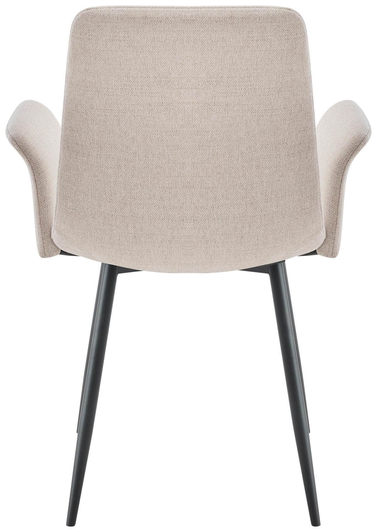 ARMLEHNSTUHL  in Eisen Webstoff  - Beige/Schwarz, MODERN, Textil/Metall (59/87,5/54,5cm) - Stylife