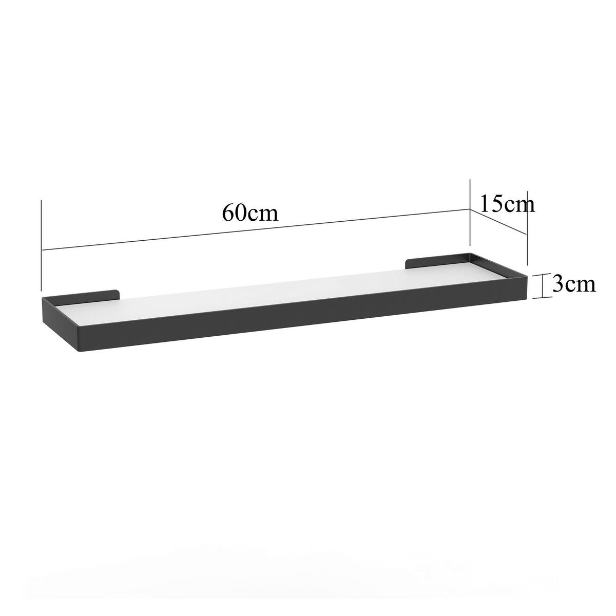 WANDBOARD60/3/15 cm Schwarz, Kaschmir  - Kaschmir/Schwarz, Basics, Holzwerkstoff/Metall (60/3/15cm) - Xora