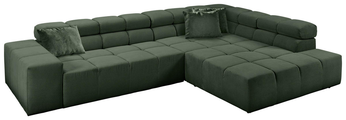 Freisteller von Hom`in ECKSOFA Olivgrün Feincord.