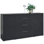 SIDEBOARD  in 180/101/40,5 cm  - Anthrazit/Alufarben, Design, Glas/Holzwerkstoff (180/101/40,5cm) - Voleo