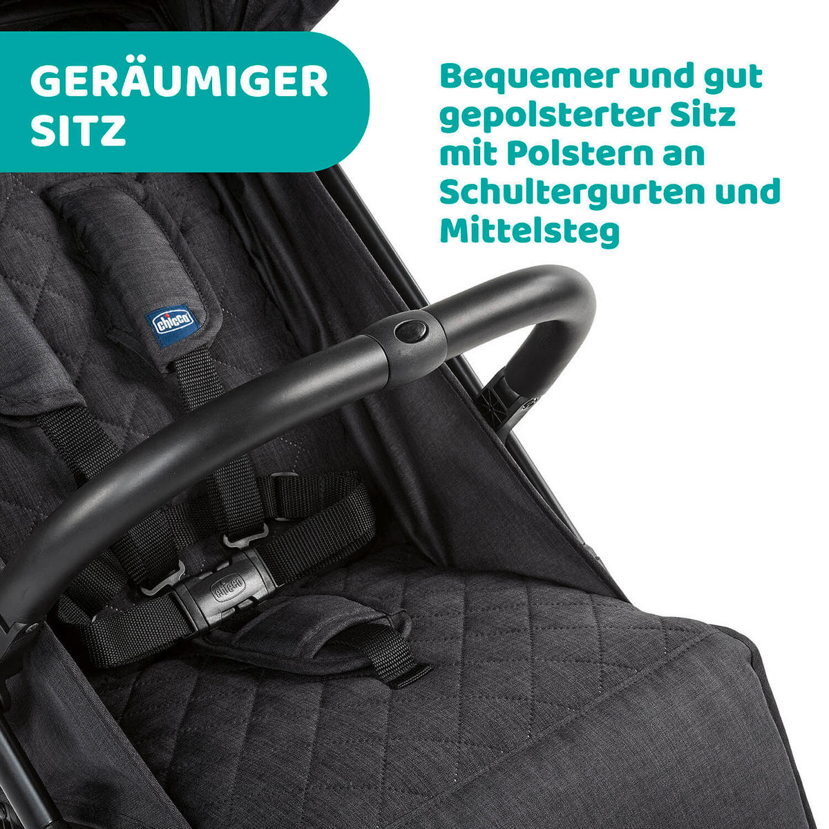BUGGY TROLLEYME  - Anthrazit, Basics, Metall (49,5/103/84cm) - Chicco
