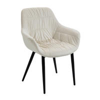 ARMLEHNSTUHL  in Samt  - Creme/Schwarz, MODERN, Textil/Metall (63/81,5/61cm) - Livetastic