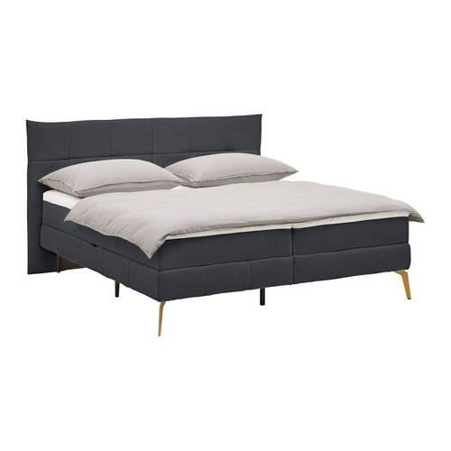 BOXSÄNG  i svart  - svart/guldfärgad, metall/trämaterial (207/113/210cm) - Visionight