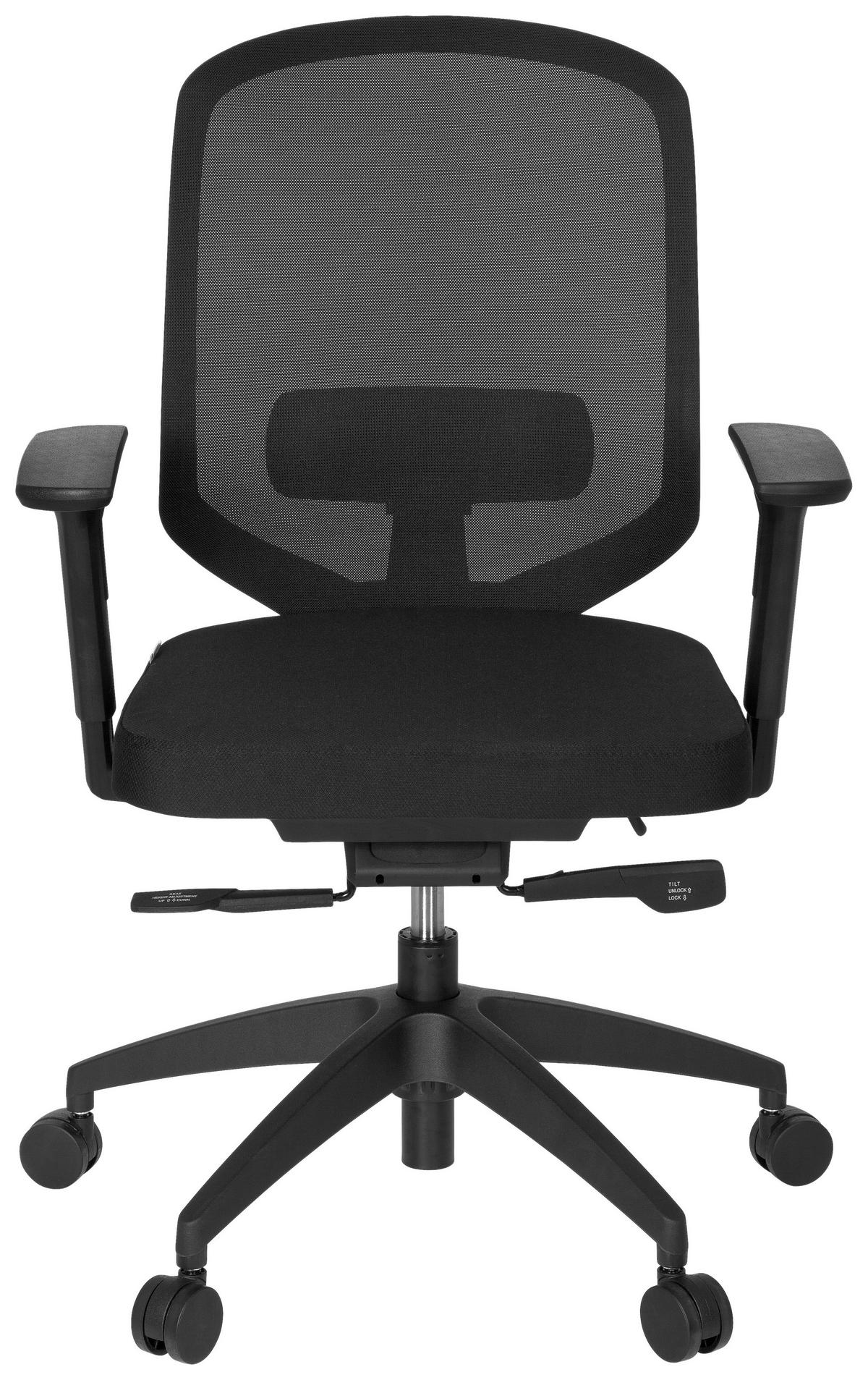 OTOČNÁ ŽIDLE, síťovina, plochá tkanina, černá - černá, Moderní, textil/plast (56/105/47cm) - MID.YOU
