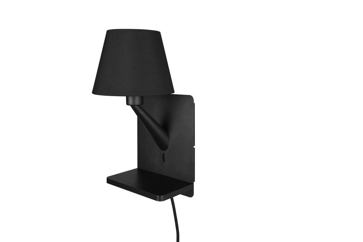 VÄGGLAMPA 16/18/31 cm   - svart, Design, metall/textil (16/18/31cm) - Trio Leuchten