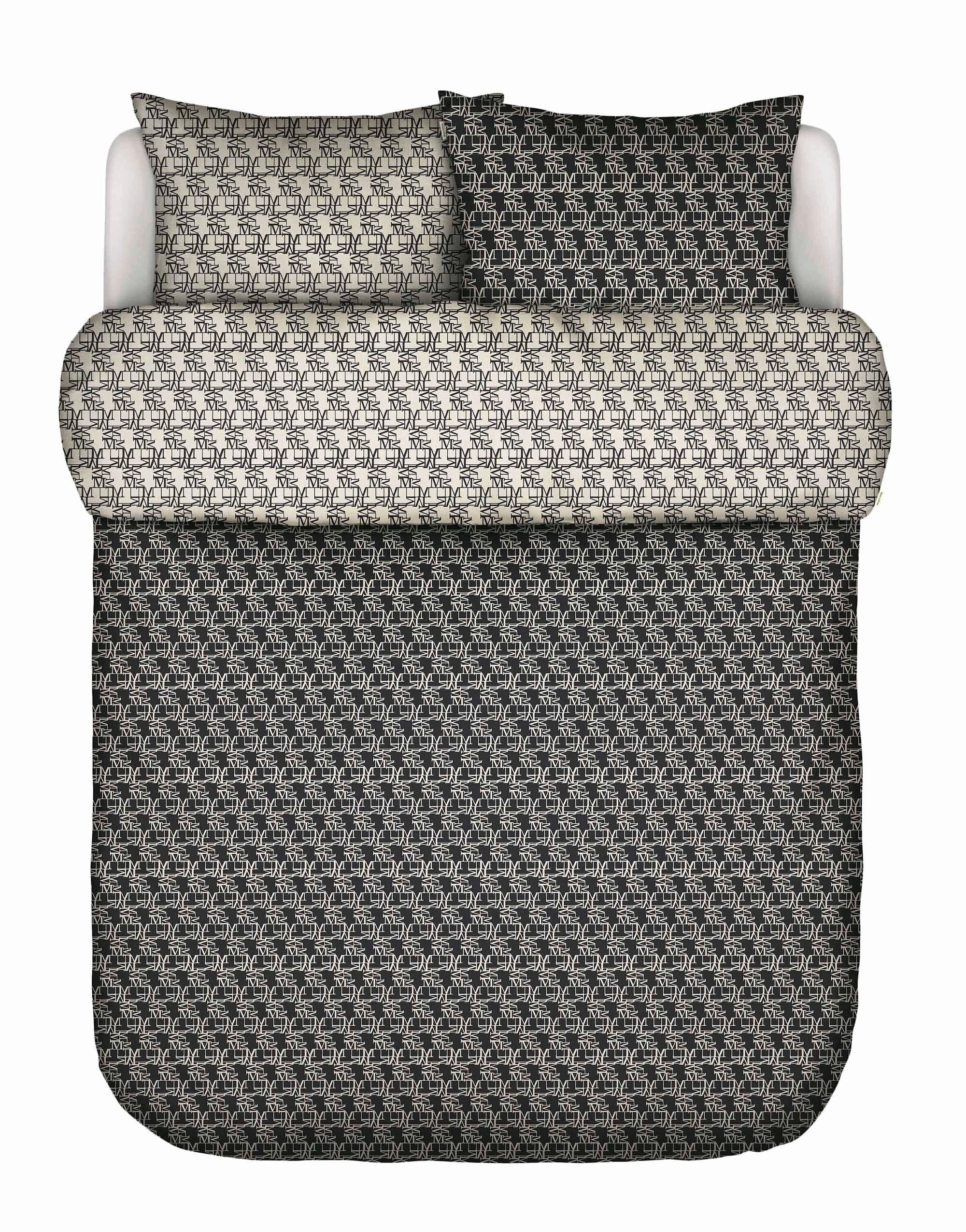 POSTELJNINA MONOGRAM 200/200 cm črna  - črna, Konvencionalno, tekstil (200/200cm) - Marc O'Polo