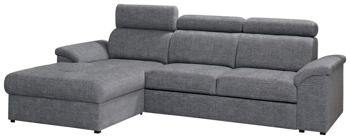 SEDEŽNA GARNITURA, siva  - siva, Konvencionalno, tekstil/les (185/286cm) - Milax