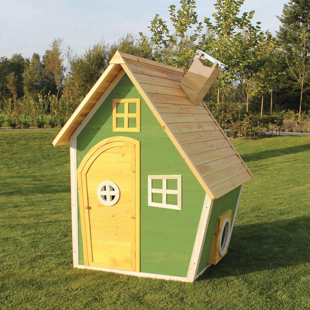SPIELHAUS  - Grün, KONVENTIONELL, Holz (128/108/171cm) - EXIT Toys