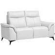 2-SITZER-SOFA in Leder Weiß  - Schwarz/Weiß, Design, Leder/Metall (176/105/98cm) - Emilio Belluti