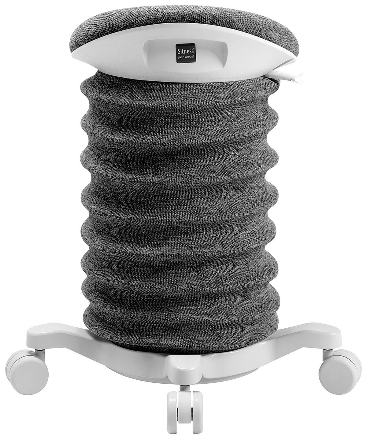 BÜROHOCKER Weiß, Schieferfarben  - Schieferfarben/Weiß, Design, Kunststoff/Textil (37,5/58-70/36cm) - Topstar
