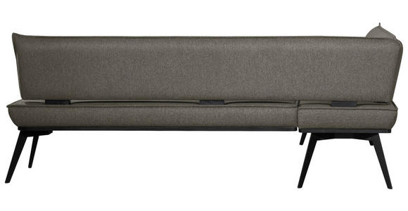 ECKBANK 165/195 cm Webstoff Schwarz, Dunkelgrau Buche massiv - Dunkelgrau/Schwarz, Basics, Holz/Textil (165/195cm) - Carryhome