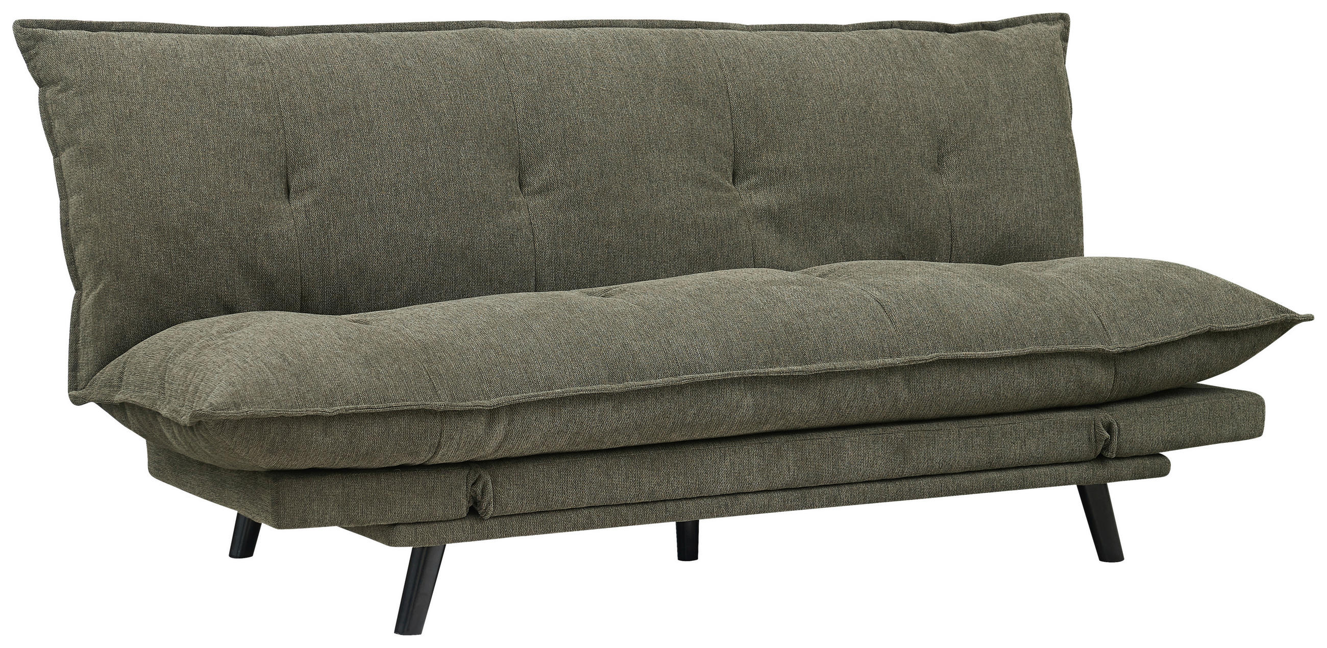 SCHLAFSOFA Webstoff Grün  - Schwarz/Grün, Design, Holz/Textil (196/83/82cm) - Ti'me