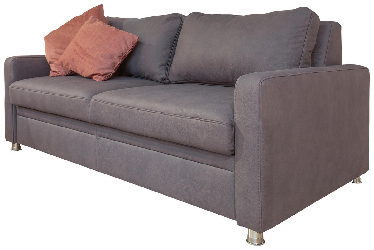 ZOFA S POSTELJNO FUNKCIJO,  siva tekstil  - barve kroma/siva, Design, kovina/tekstil - Beldomo Style