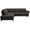 ECKSOFA Graubraun Chenille  - Graubraun/Schwarz, Natur, Textil/Metall (233/288cm) - Valnatura