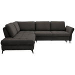 ECKSOFA in Chenille Graubraun  - Graubraun/Schwarz, Natur, Textil/Metall (233/288cm) - Valnatura