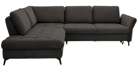 ECKSOFA in Chenille Graubraun  - Graubraun/Schwarz, Natur, Textil/Metall (233/288cm) - Valnatura