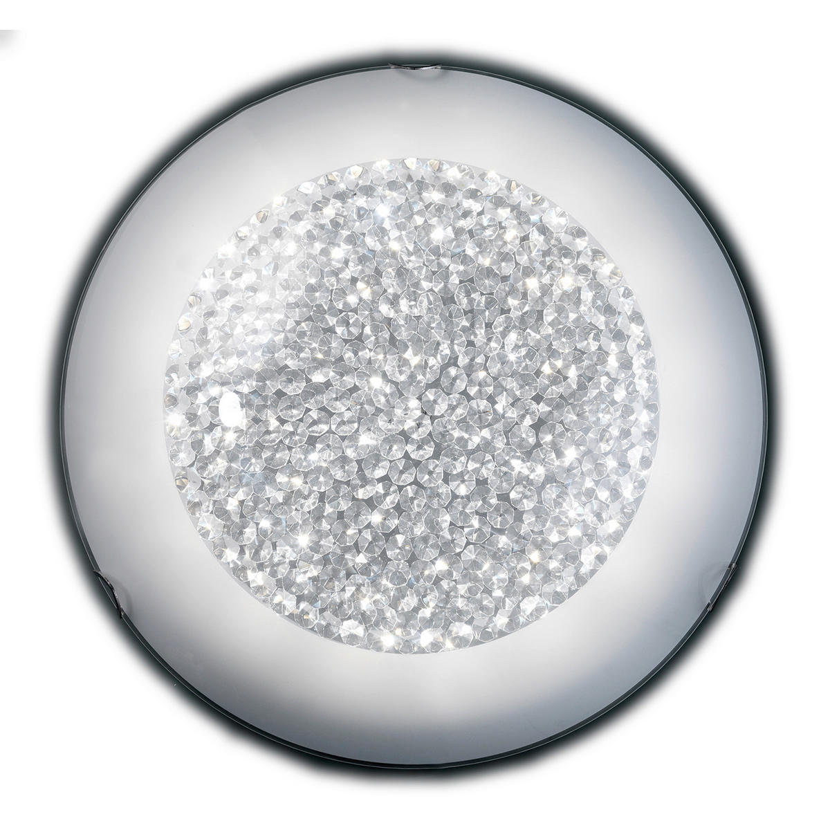 LED SVJETILJKA STROPNA 1011 BRILL  - prozirno/boje kroma, Design, staklo/metal (50/50/13cm)