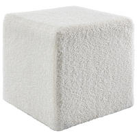 HOCKER Fleece, Bouclé, Teddystoff Weiß  - Schwarz/Weiß, MODERN, Kunststoff/Textil (40/40/40cm) - Novel