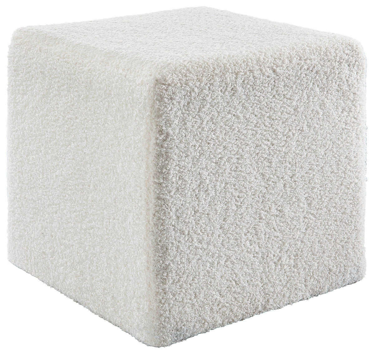 HOCKER Fleece, Bouclé, Teddystoff Weiß  - Schwarz/Weiß, MODERN, Kunststoff/Textil (40/40/40cm) - Novel