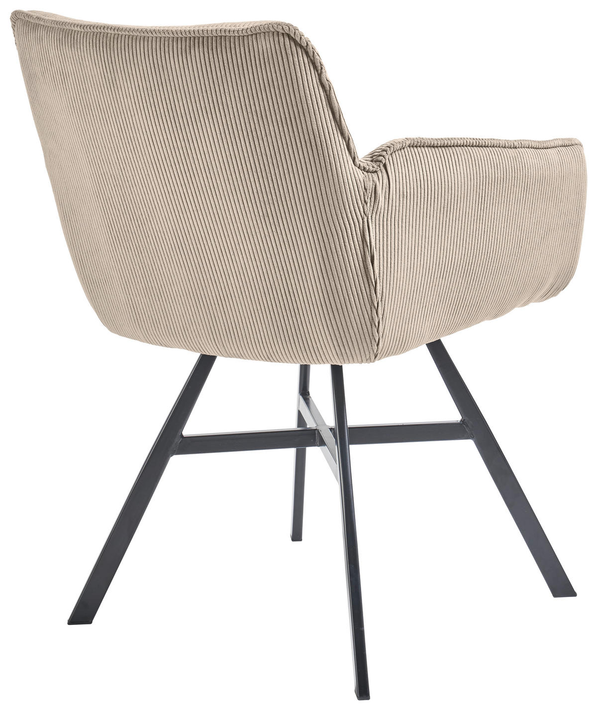 ARMLEHNSTUHL  in Cord  - Ecru/Schwarz, Design, Textil/Metall (60/84/65cm) - SetOne by Musterring