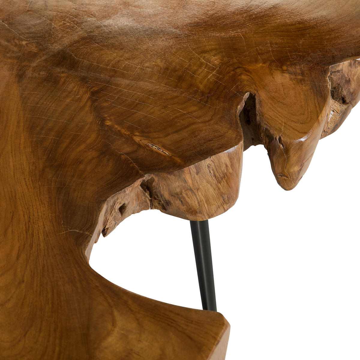 BEISTELLTISCH in Holz, Metall  - Schwarz/Naturfarben, Design, Holz/Metall (80/46/80cm) - Livetastic