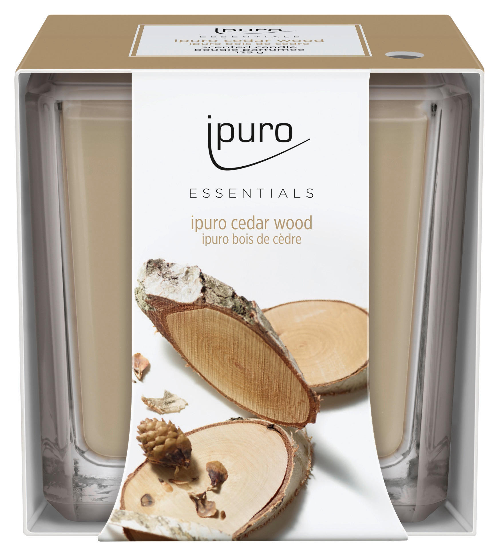 DOFTLJUS cederträ  - beige, Basics, glas (6,9/6,9/6,9cm) - Ipuro